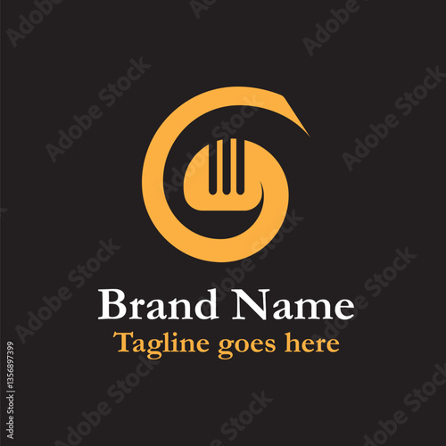 Modern Company Logo Design with Vector Icon and 3D Shape. G .CMYK color mode.