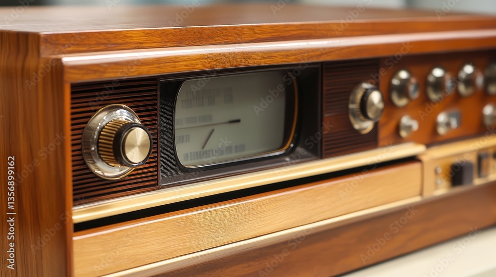 Fototapeta premium Vintage 1950s Open Box TV with Retro Design