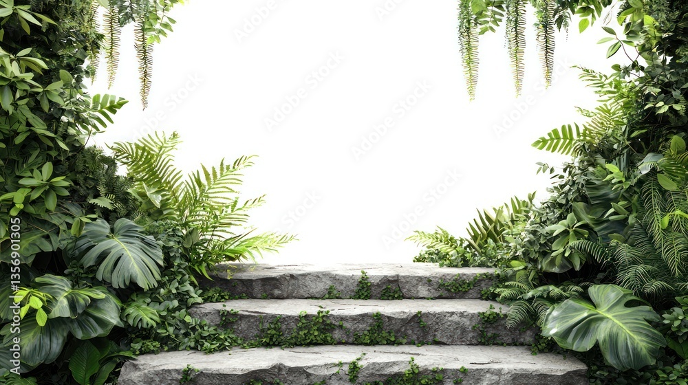 Obraz premium Stone Platforms in Tropical Jungle Collection