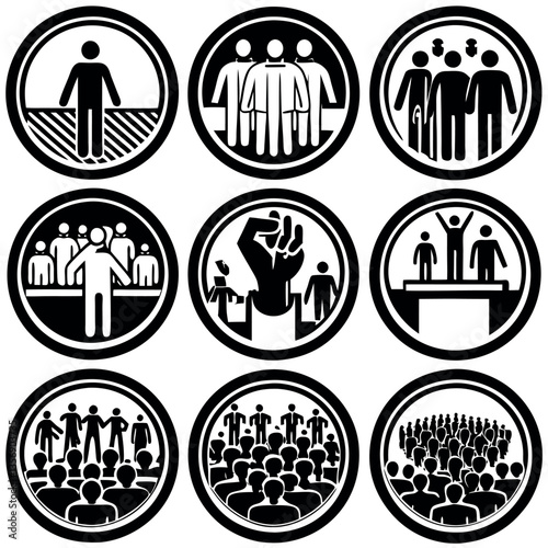 A high quality vector based solid People icon set.