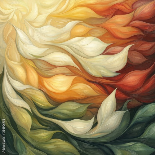 Obraz na płótnie Abstract Expression of Fluid Forms in Warm Earthy Tones Captu the Essence of Movement Under Flicke Dim Lights w salonie