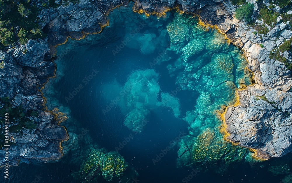 Fototapeta premium Coastal Pool, Aerial View