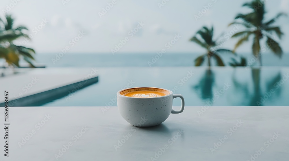 Latte by Infinity Pool with Tropical View. Latte by Infinity Pool with Tropical View.