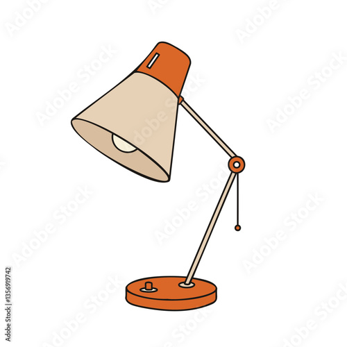 Colorful cartoon illustration of a desk lamp