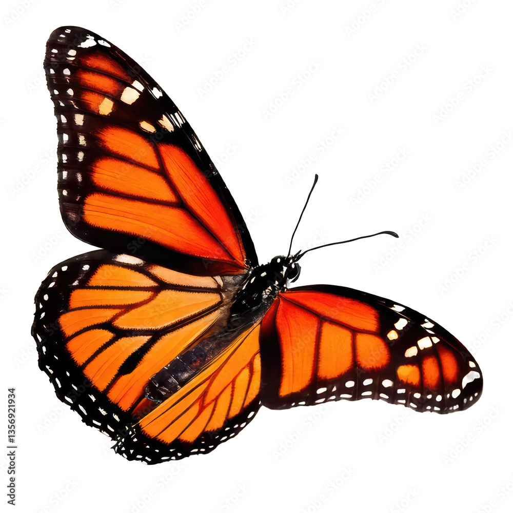 Fototapeta premium Firefly Monarch Flight on transparent background