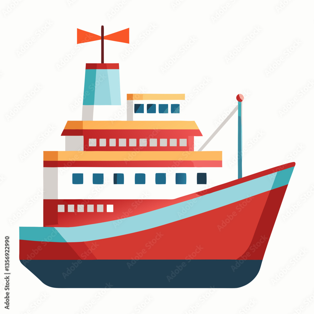 Fototapeta premium Vector illustration of a ship