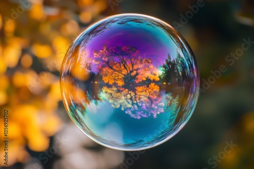soap bubbles in the air