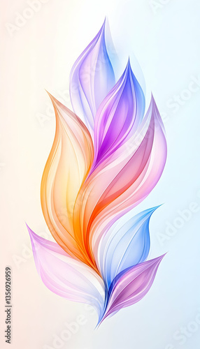 Abstract floral design with flowing pastel colors