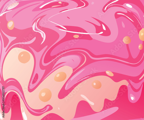This vibrant abstract background features a swirling mix of pink and peach tones, creating a dynamic and playful visual effect.