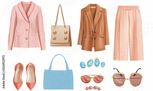 Elevated Elegance: A meticulously curated collection of fashionable women's attire and accessories, each piece radiates sophistication, capturing the essence of style and refinement.