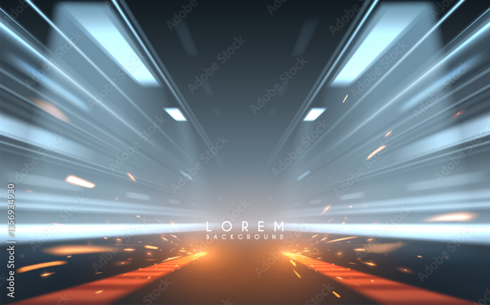 Motion light effect with sparks