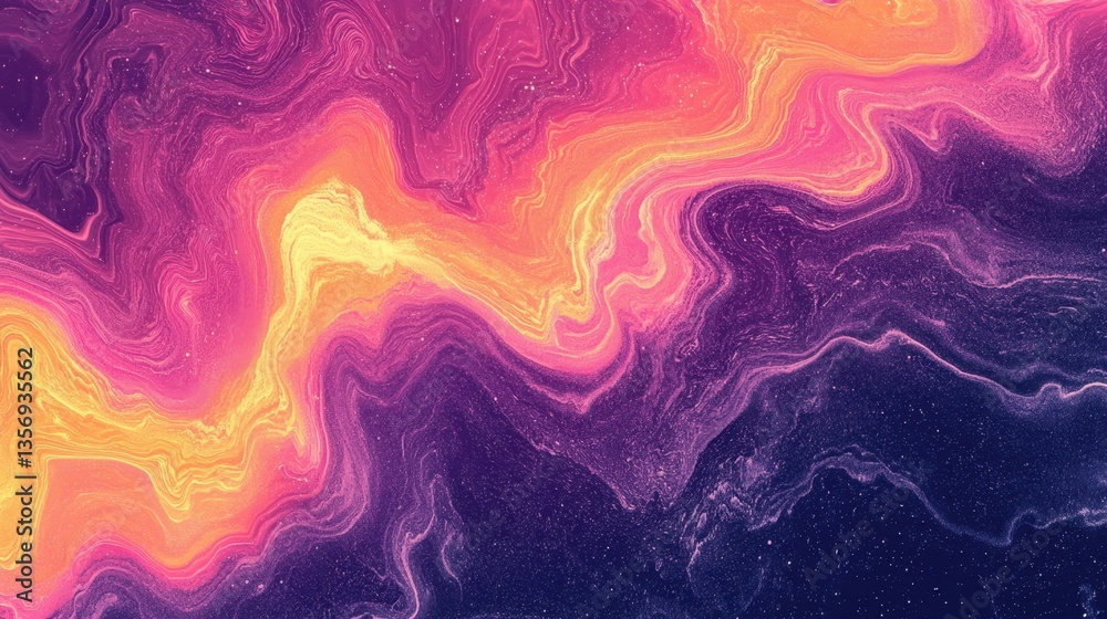 Fototapeta premium Mesmerizing cosmic swirl of vibrant pinks purples and yellows creating a dreamy abstract background with a celestial ethereal mood
