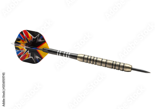Colorful Dart Closeup isolated on transparent background