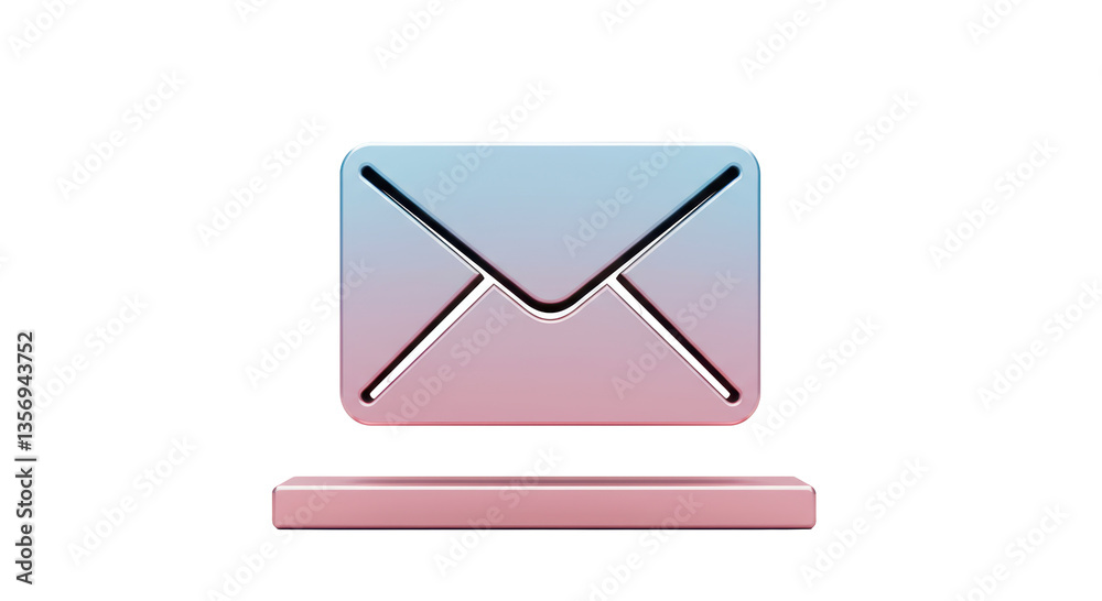Isolated Gradient Email Icon with Plate Isolated Gradient Email Icon with Plate