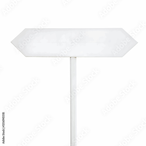 minimalist vector white arrow sign post