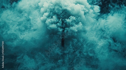 Teal Smoke Explosion photo