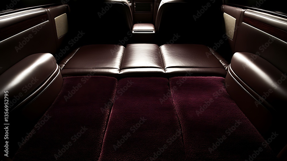 Obraz premium Luxurious car backseat, folded down.