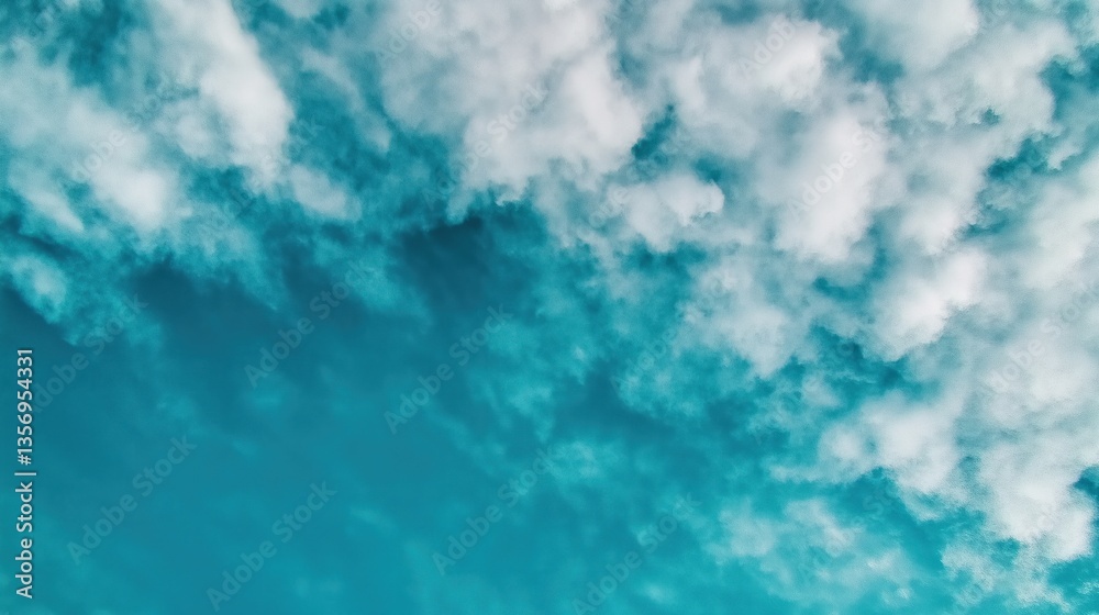 Obraz premium Clear Blue Sky with Scattered Clouds