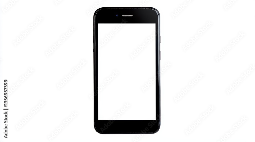 Sleek black smartphone with blank screen, a for modern mobile technology Sleek black smartphone with blank screen, a for modern mobile technology