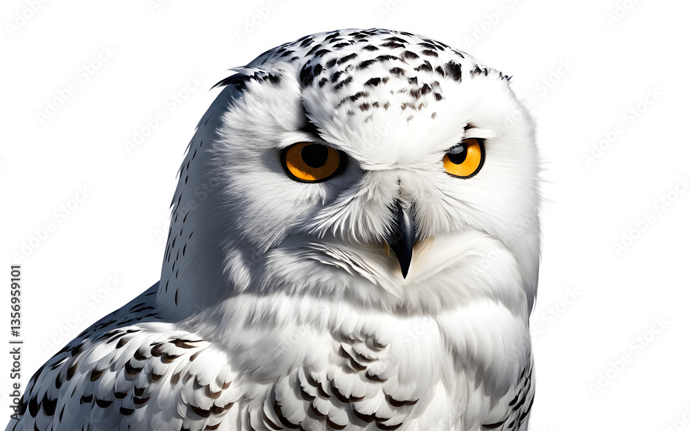 Obraz premium Snowy Owl isolated on a empty plain background