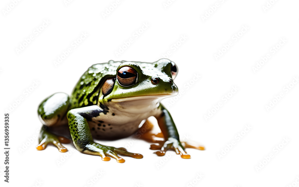 Fototapeta premium Confinement Frog isolated on a empty plain background