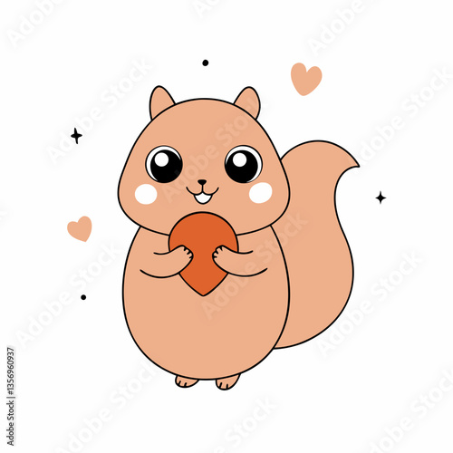 a squirrel clutching an acorn,