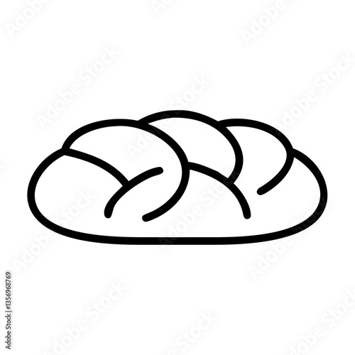 Challah bread illustration with braided texture on a simple background  