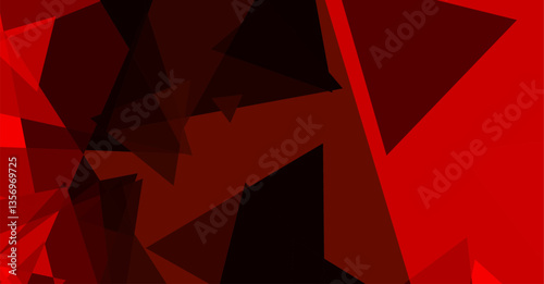 Abstract Red and Black Geometric Triangles