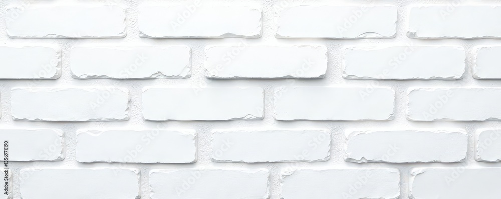 Fototapeta premium Clean white brick wall texture, ideal backdrop , white brick, interior