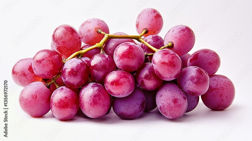 Isolated purple grapes showcase their rich color and texture.