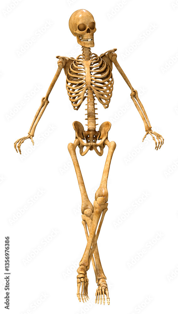 3D Rendering Human Skeleton on White 3D Rendering Human Skeleton on White