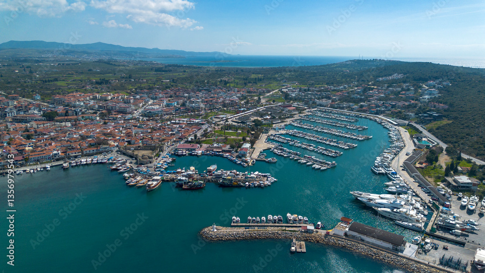 Sigacik Marina Drone Photo, Aegean Sea Cittaslow City Seferihisar, Izmir - Turkey