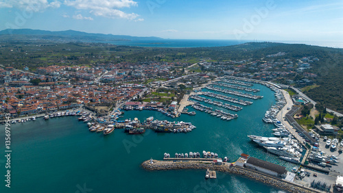 Obraz na płótnie Sigacik Marina Drone Photo, Aegean Sea Cittaslow City Seferihisar, Izmir - Turkey w salonie
