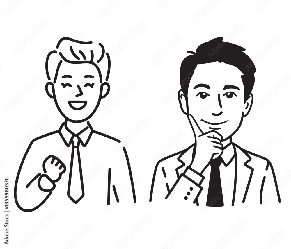 Man in work clothes giving a good sign and attentively thinking icon vector illustration. people icon for your website design, logo, app, ui. arrow indicated the direction symbol Man in work clothes giving a good sign and attentively thinking icon vector illustration. people icon for your website design, logo, app, ui. arrow indicated the direction symbol
