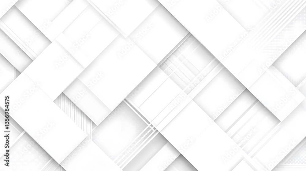 Abstract white geometric pattern with overlapping squares and lines. Abstract white geometric pattern with overlapping squares and lines.