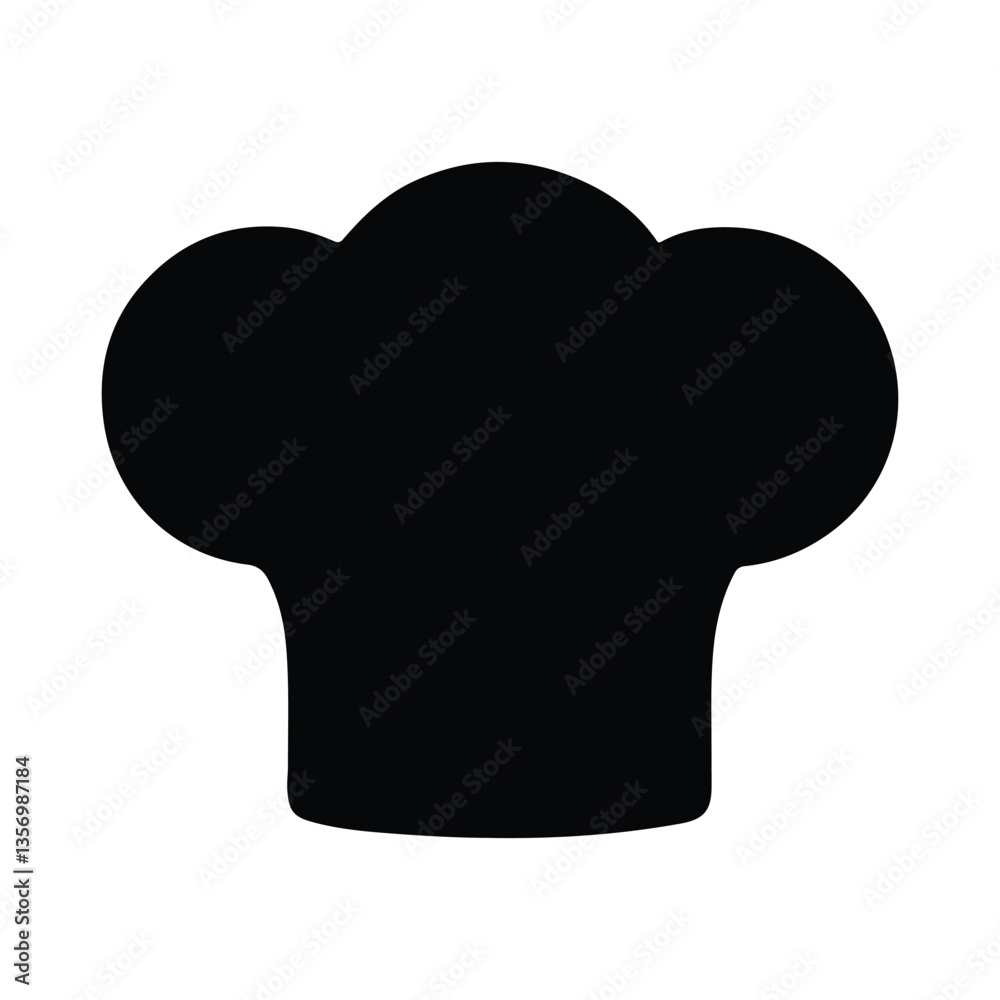 Chef hat silhouette vector isolated on white background Chef hat silhouette vector isolated on white background