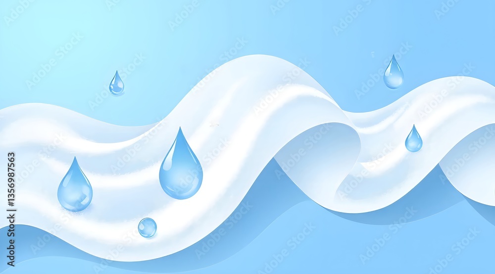 Water drops and symbol of cleanliness Water drops and symbol of cleanliness