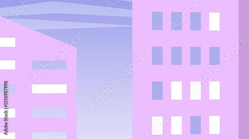 2d animation of city landscape with parallax effect