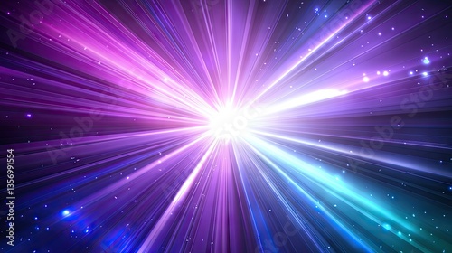 Abstract light burst, radiating cosmic energy