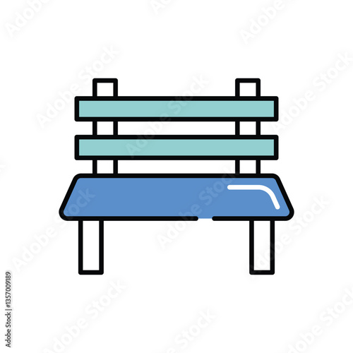 Bench vector icon stock illustration