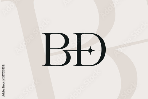 BD or DB letter logo icon design. Classic style luxury initials monogram.