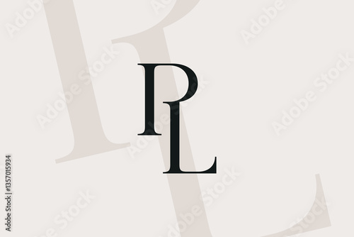 PL or LP letter logo icon design. Classic style luxury initials monogram.