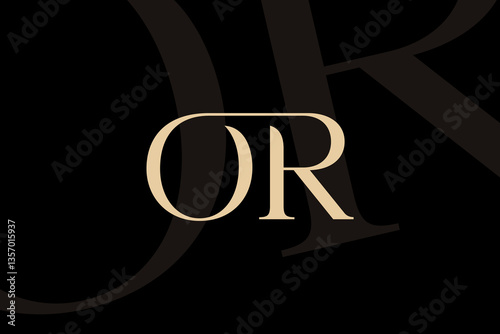 OR or RO letter logo icon design. Classic style luxury initials monogram.