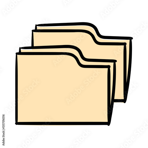 Folder. Files on your computer. A simple vector hand-drawn icon for the design of a website, application, flyer. Illustration isolated on white background