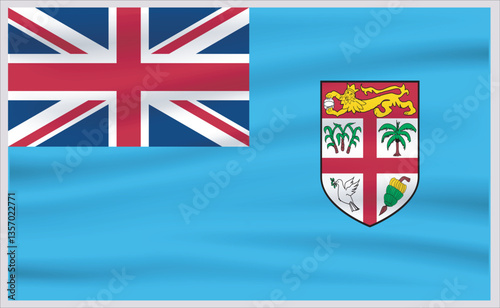 Fiji official flag vector with standard size and proportion. National flag emblem with accurate size and colors.