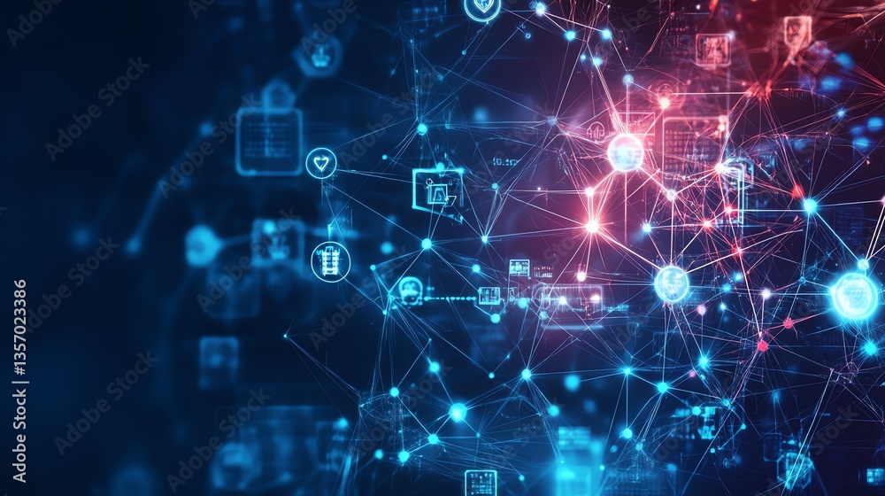 Global network, data security, technology Global network, data security, technology