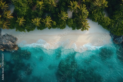 Aereal view of a beautiful beach 