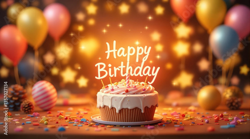 happy birthday cake with candles