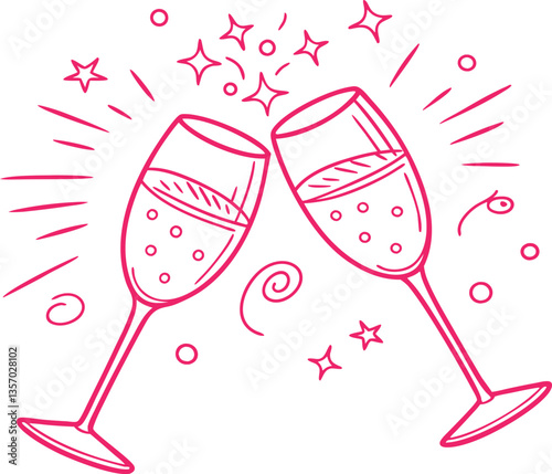 Cheers! Two Champagne Flutes Celebrating a Special Occasion