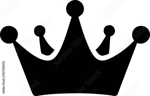 Black and white crown illustration symbolizing royalty and power, with a luxurious and majestic design, featuring a golden touch and a royal, elegant aesthetic.
